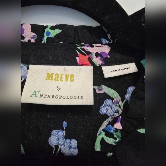 Anthropologie Black Floral Blouse - Picture 5 of 10